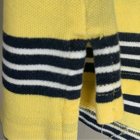 Daniel Cremieux Yellow with Thin Navy Stripes Polo Excellent Condition Sz Large - Picture 6 of 11